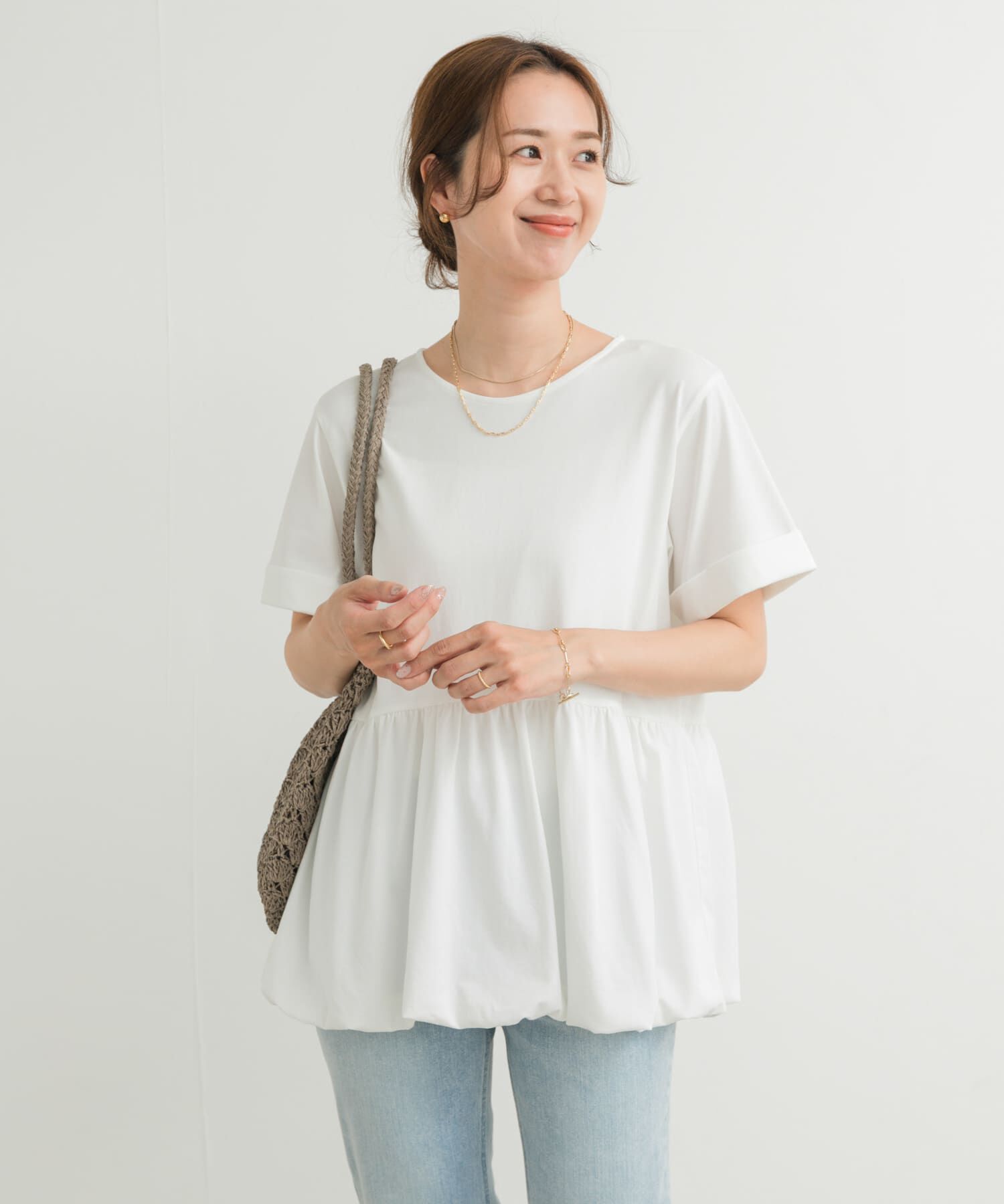 URBAN RESEARCH DOORS「ペプラムバルーンTシャツ」|Tシャツ・カットソー|