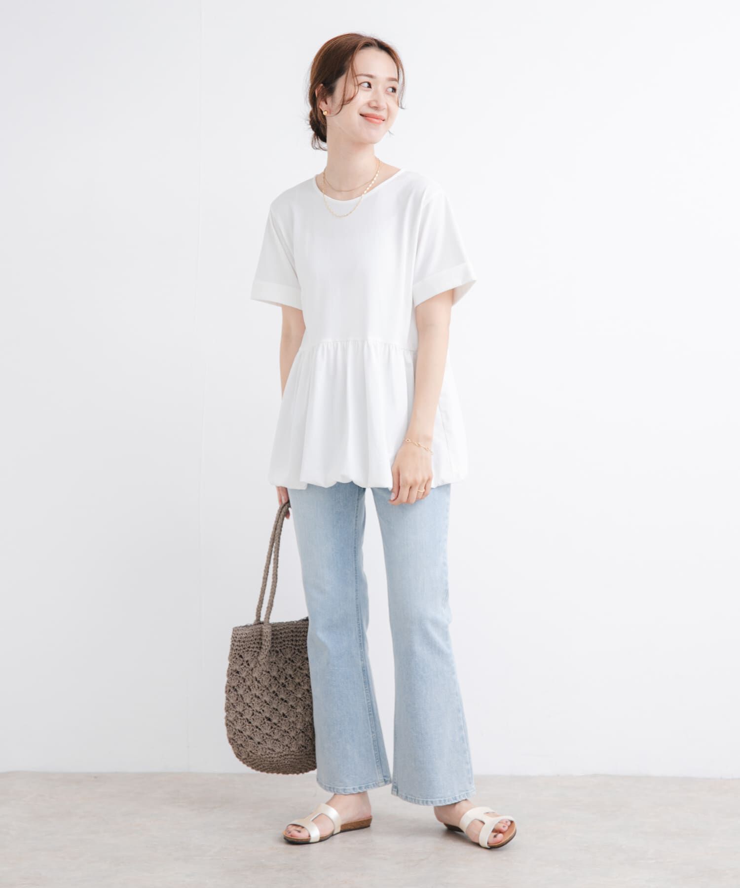 URBAN RESEARCH DOORS「ペプラムバルーンTシャツ」|Tシャツ・カットソー|