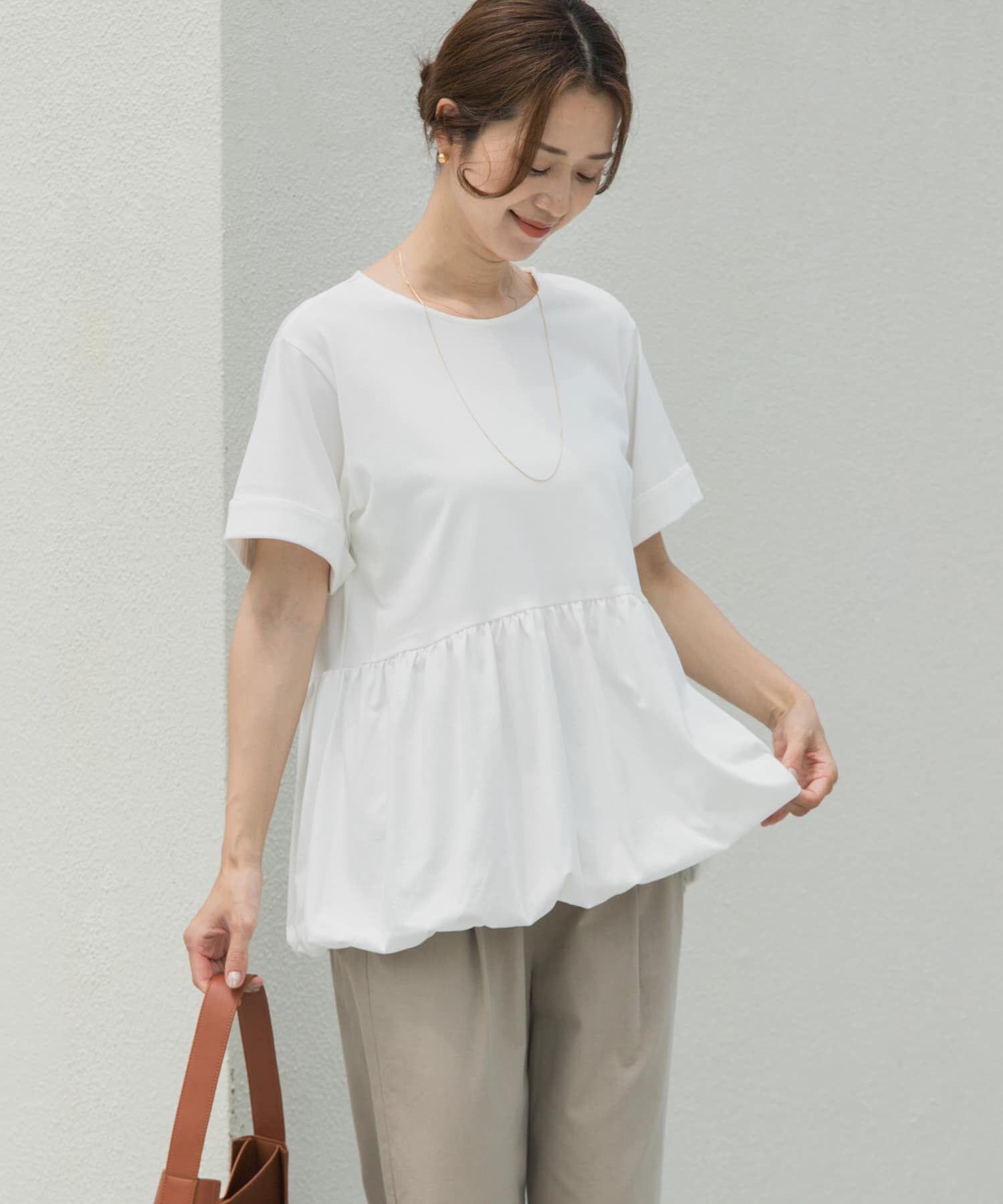 URBAN RESEARCH DOORS「ペプラムバルーンTシャツ」|Tシャツ・カットソー|