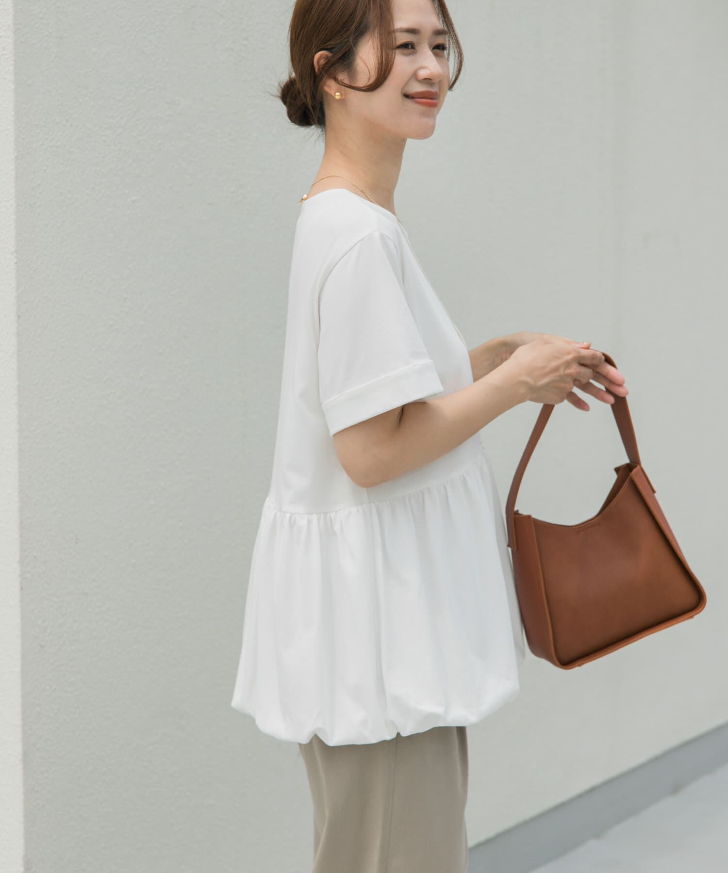 URBAN RESEARCH DOORS「ペプラムバルーンTシャツ」|Tシャツ・カットソー|