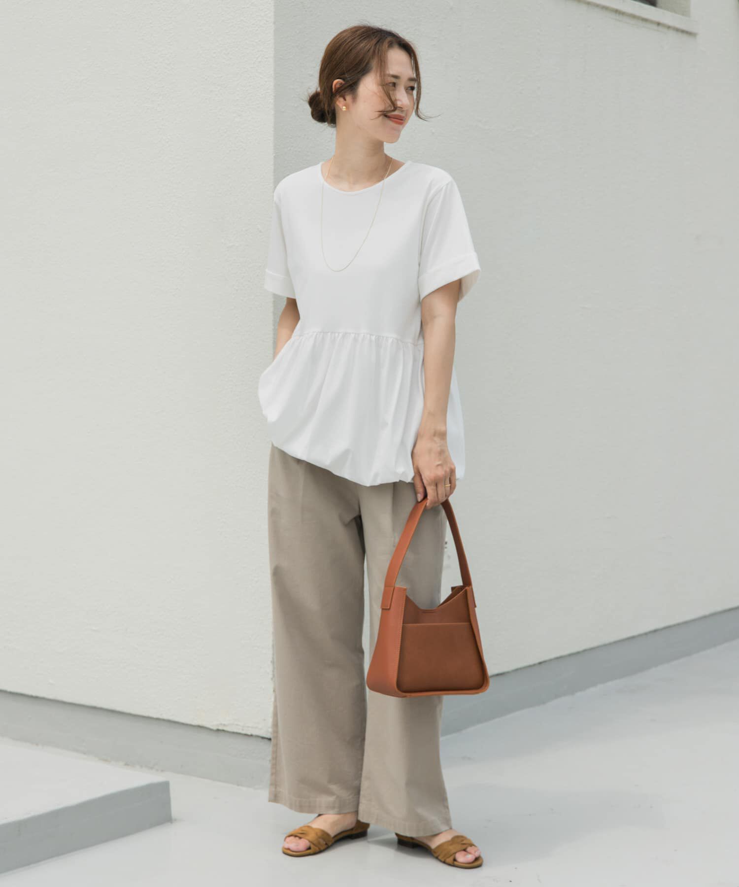 URBAN RESEARCH DOORS「ペプラムバルーンTシャツ」|Tシャツ・カットソー|