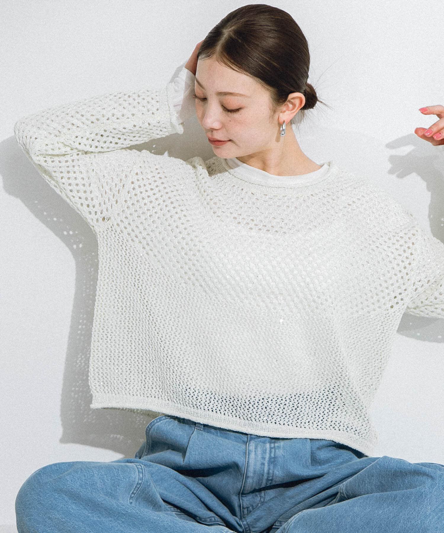 Sonny Label 「スパンコールメッシュニットプルオーバー」|ニット・セーター|