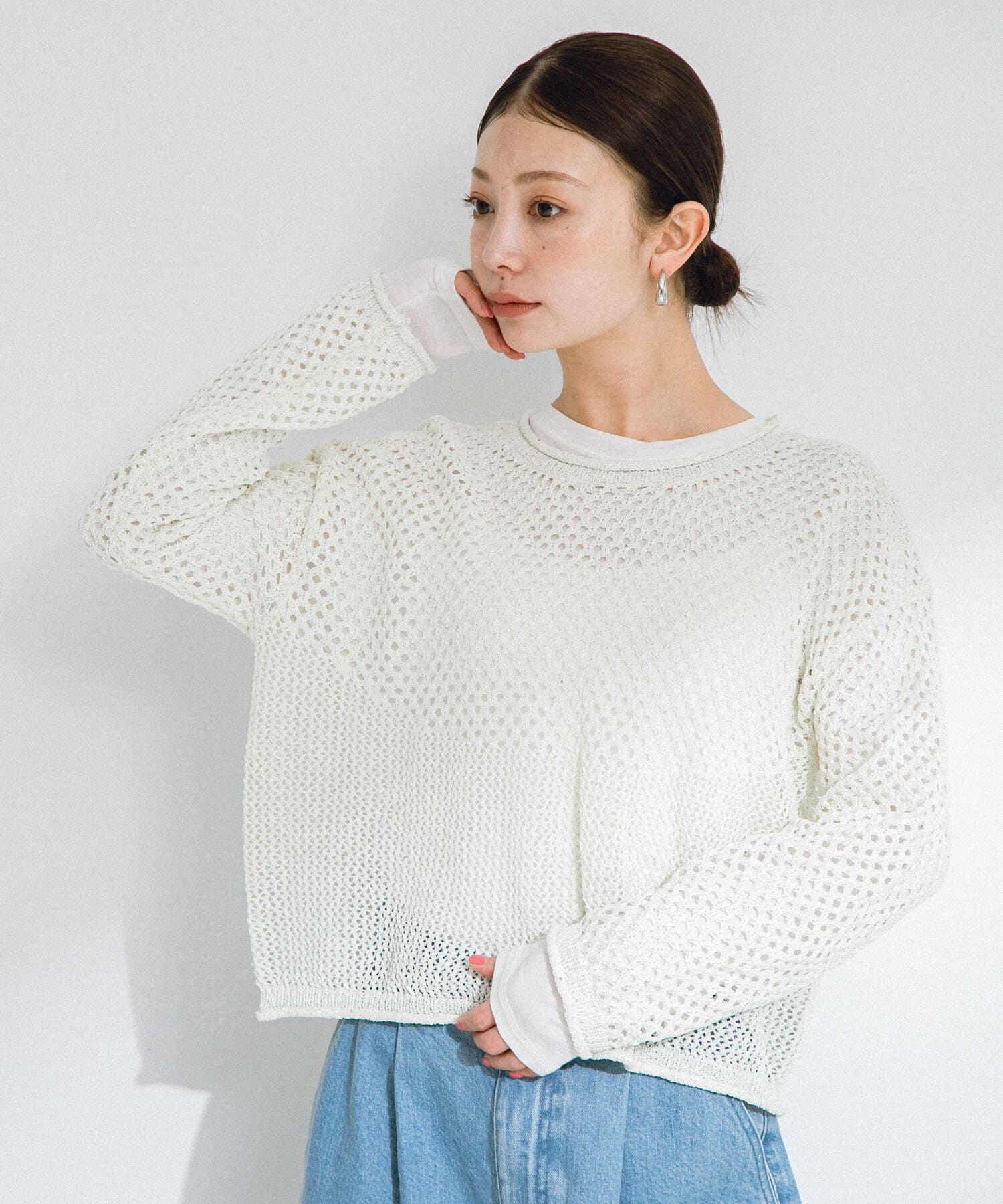 Sonny Label 「スパンコールメッシュニットプルオーバー」|ニット・セーター|