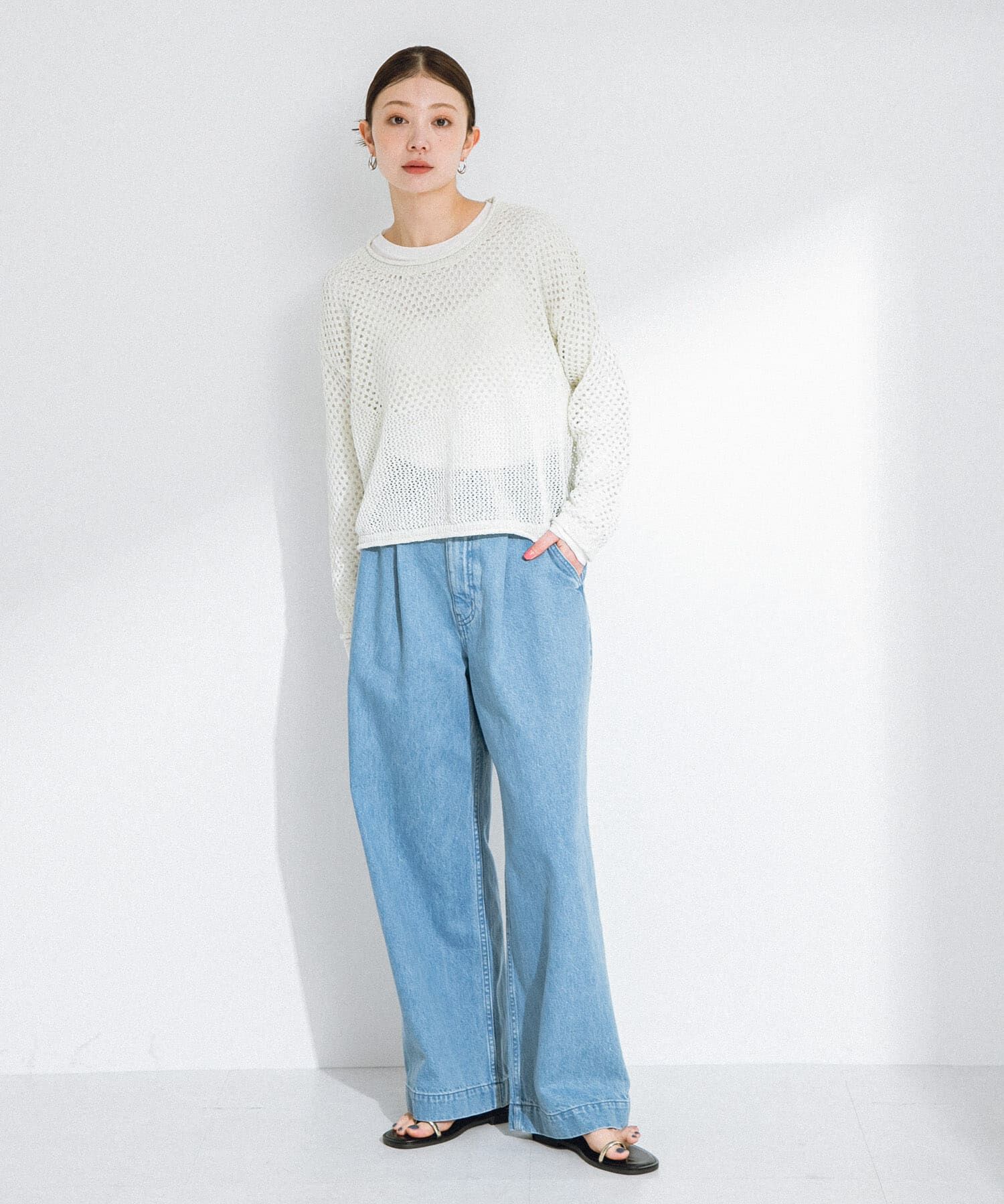 Sonny Label 「スパンコールメッシュニットプルオーバー」|ニット・セーター|