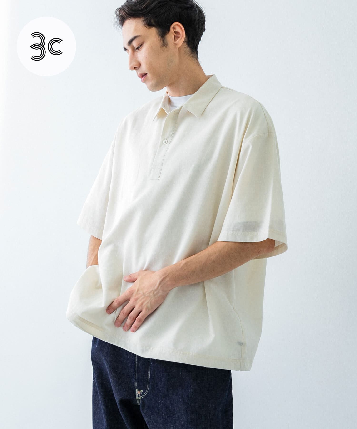 URBAN RESEARCH「『UR TECH DRYLUXE』高機能リネンポロシャツ」|ポロシャツ|ベージュ