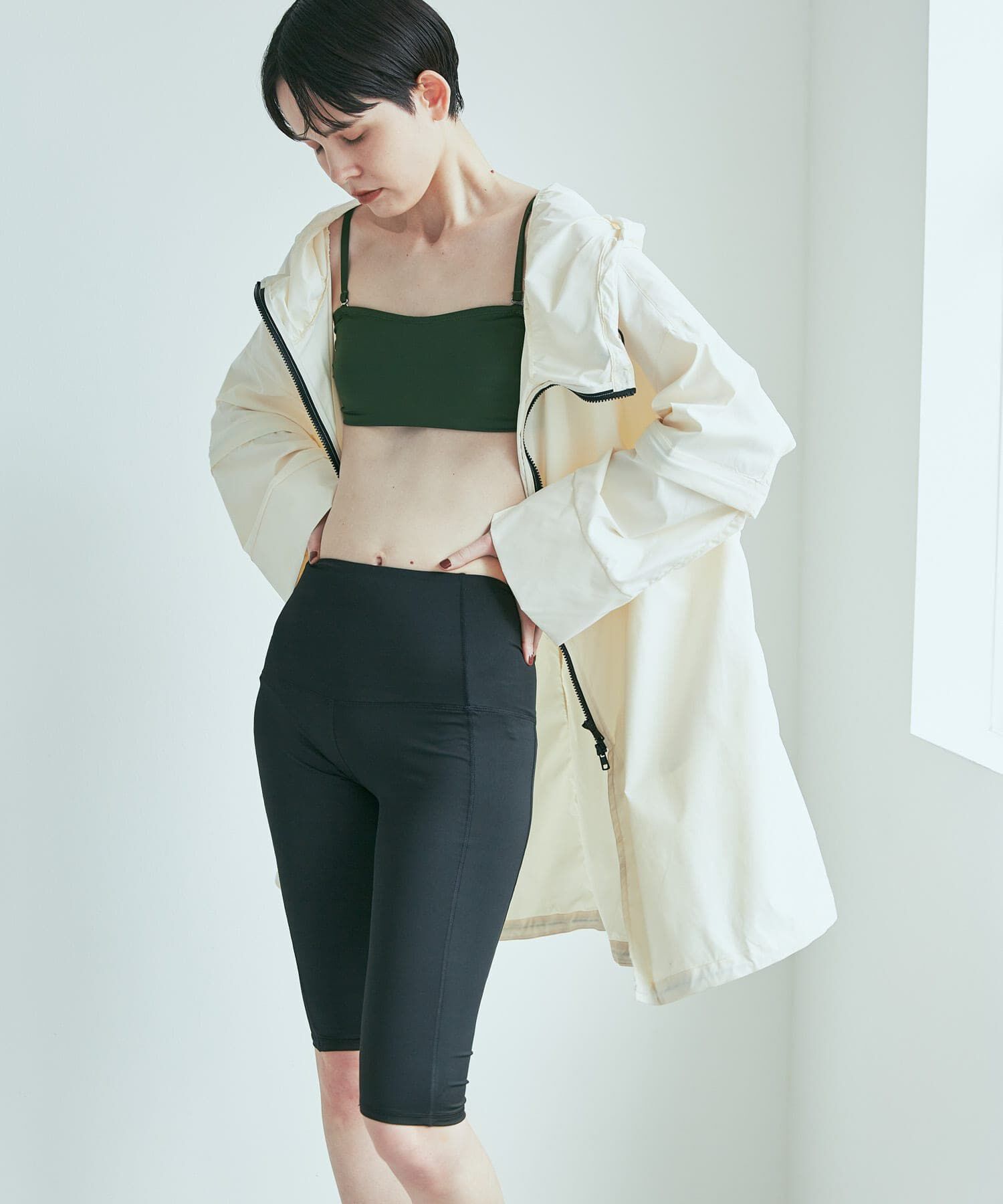 URBAN RESEARCH「『UVカット』Swim URBAN RESEARCH　スイム2WAYラッシュガードパーカー」|ビキニ|ホワイト