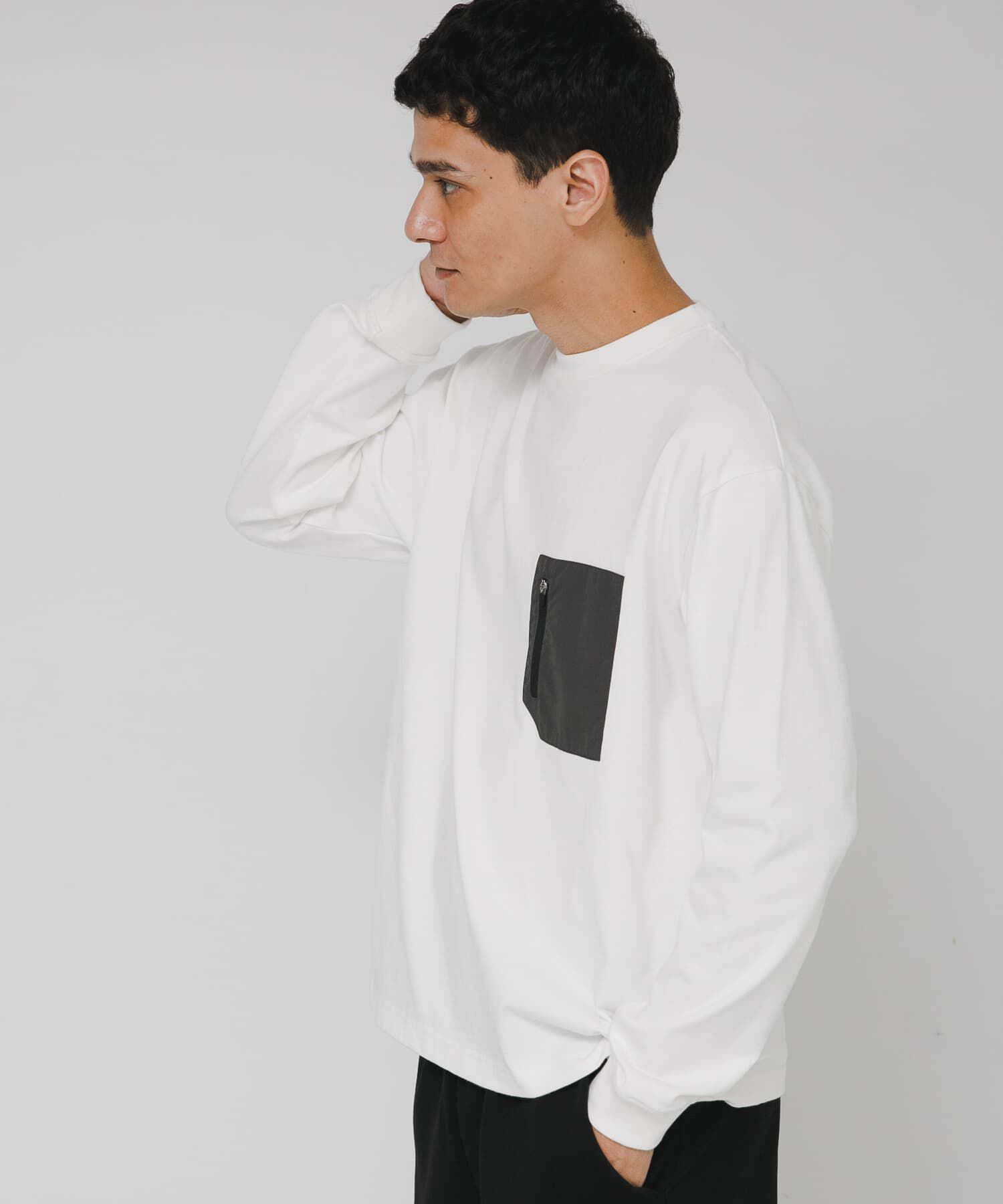 Sonny Label 「ヘビーウェイトナイロン布帛ポケットロングスリーブTシャツ」|Tシャツ・カットソー|