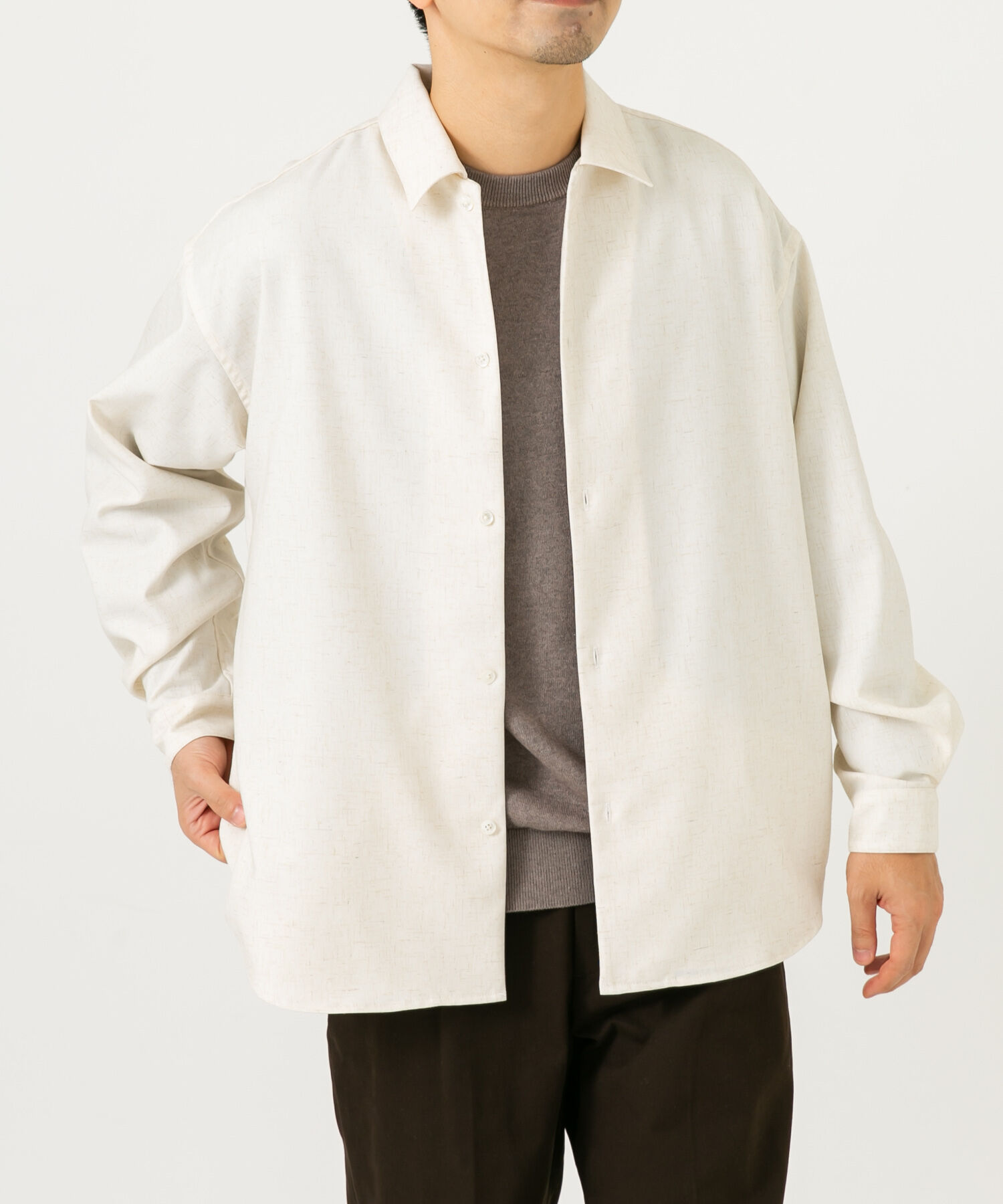 URBAN RESEARCH ROSSO「ネップデザインサイドポケットシャツ」|シャツ・ブラウス|