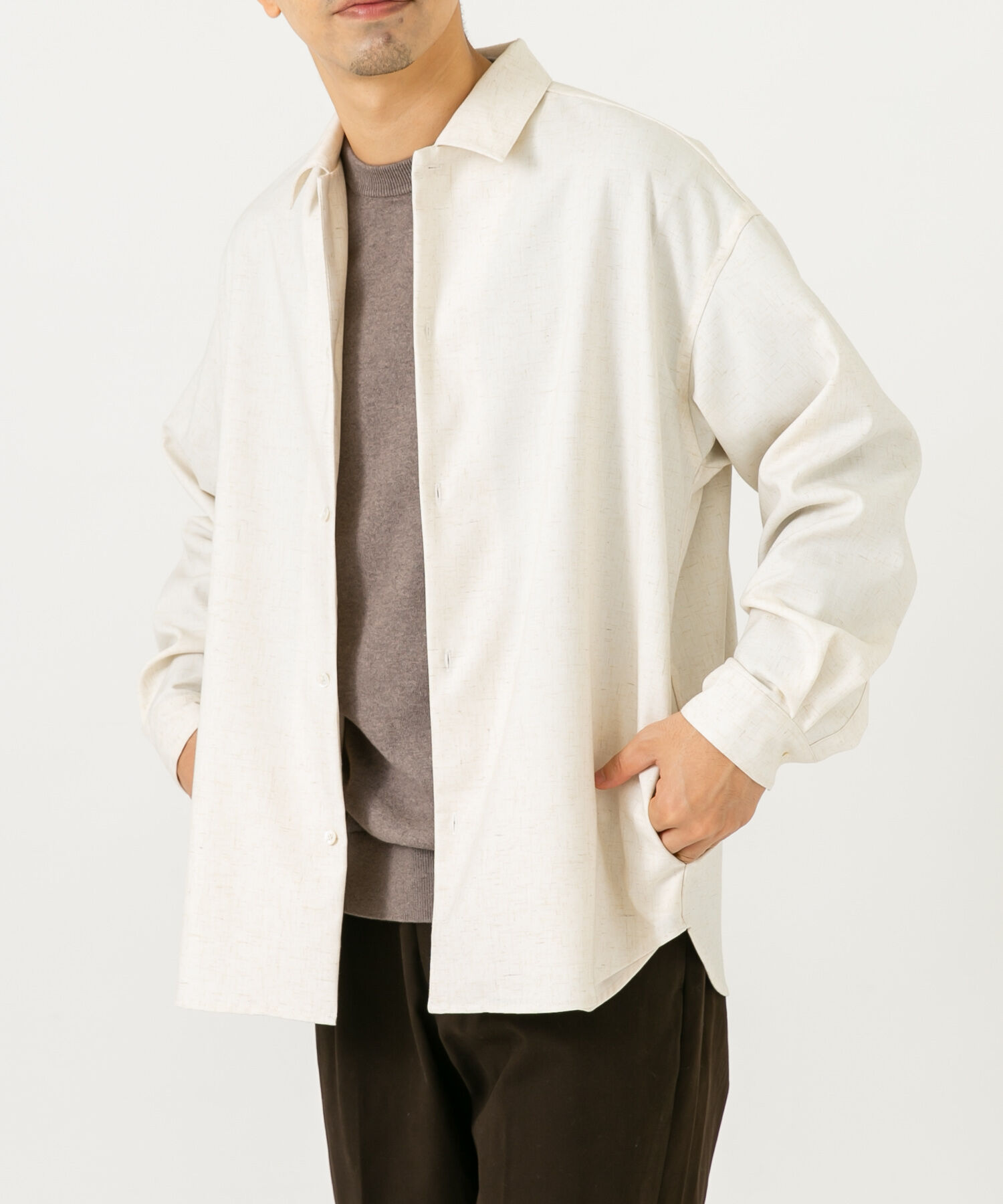 URBAN RESEARCH ROSSO「ネップデザインサイドポケットシャツ」|シャツ・ブラウス|