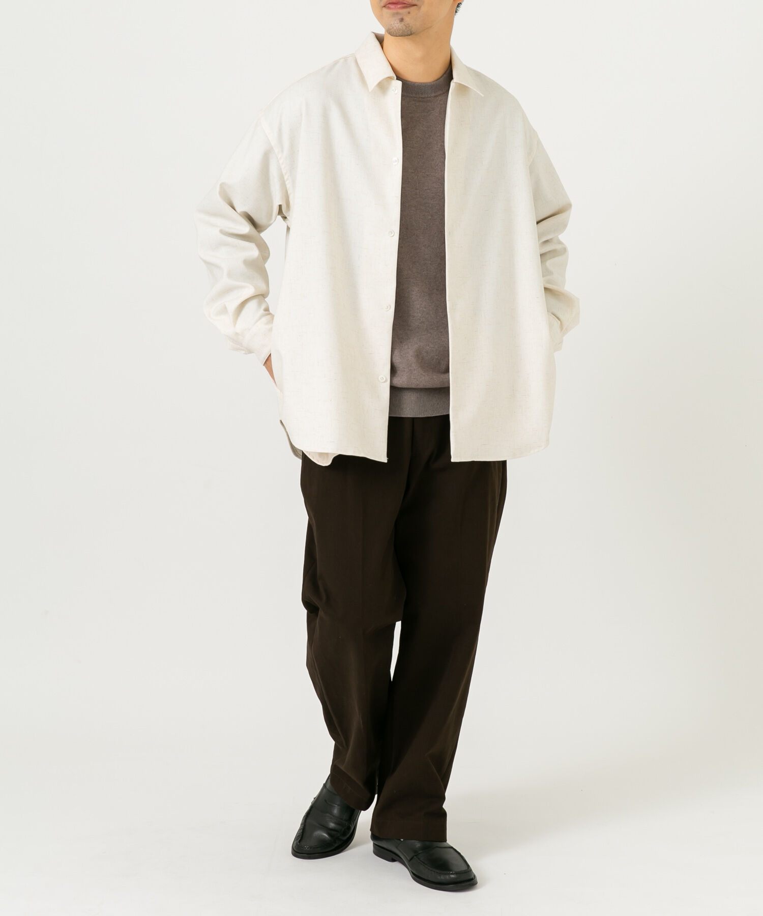 URBAN RESEARCH ROSSO「ネップデザインサイドポケットシャツ」|シャツ・ブラウス|