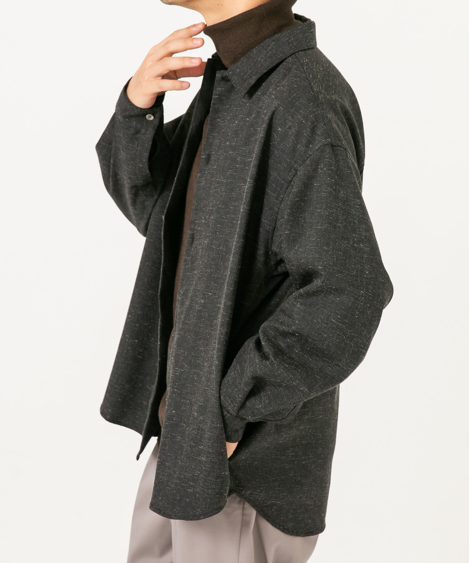 URBAN RESEARCH ROSSO「ネップデザインサイドポケットシャツ」|シャツ・ブラウス|