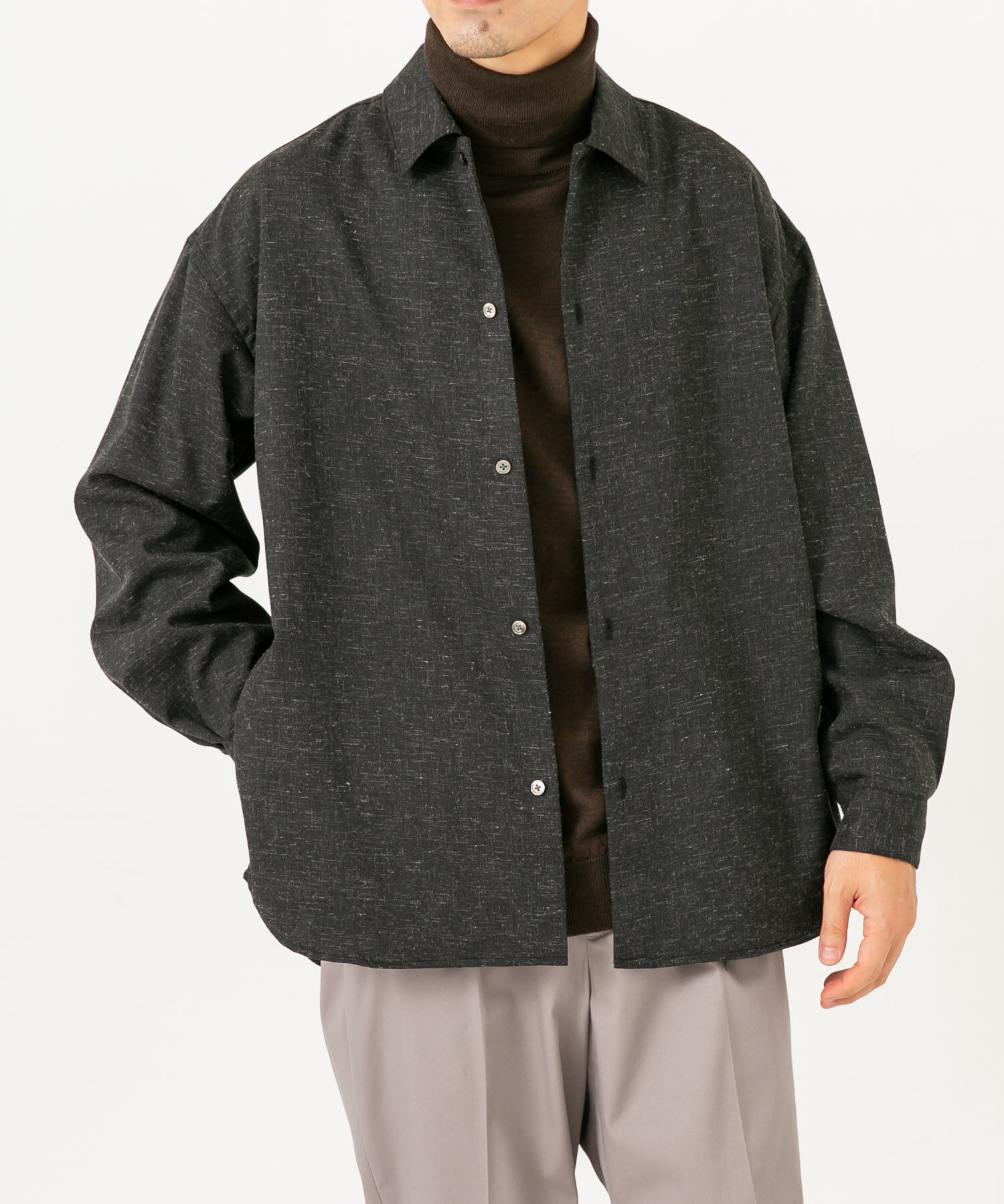 URBAN RESEARCH ROSSO「ネップデザインサイドポケットシャツ」|シャツ・ブラウス|