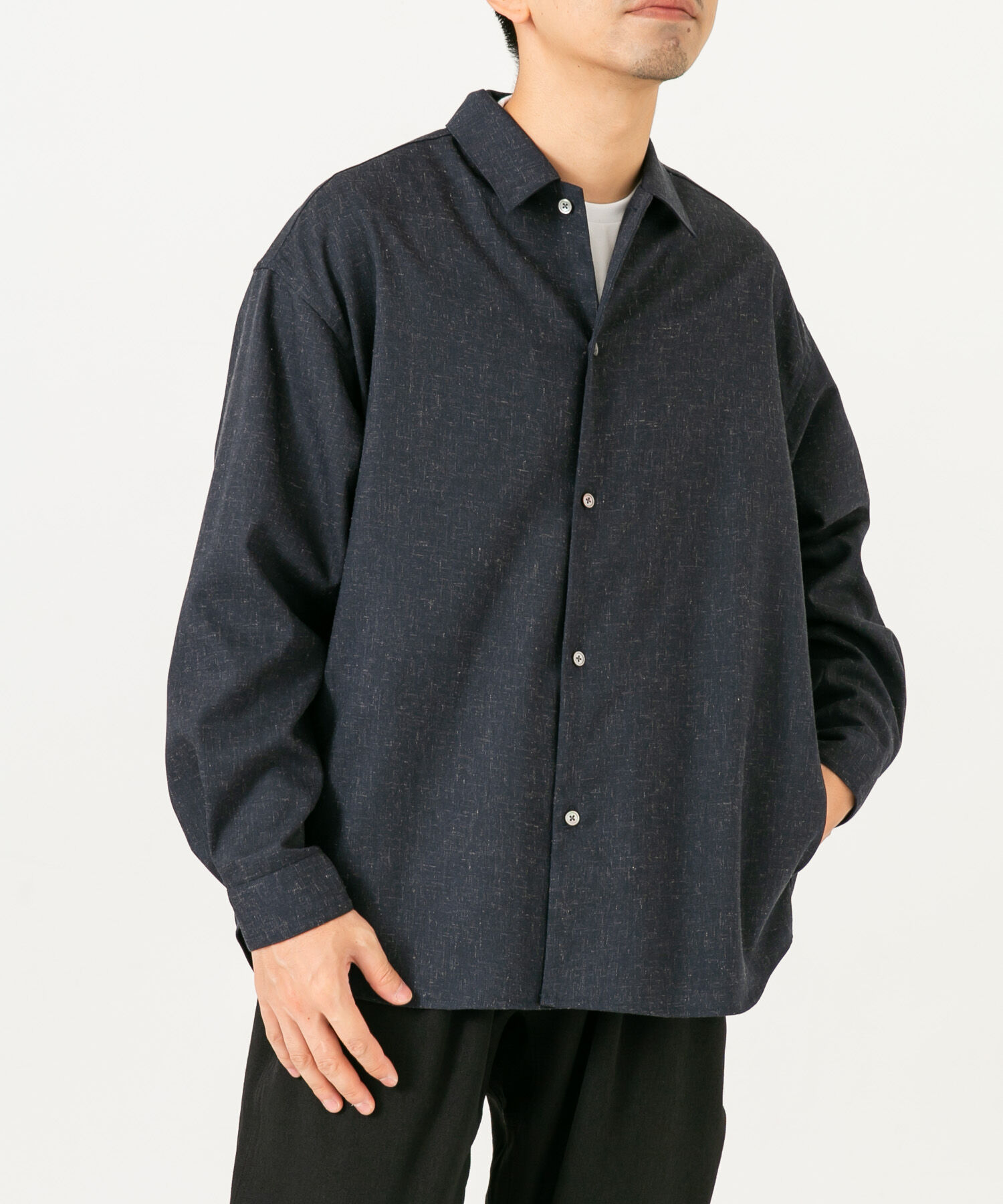 URBAN RESEARCH ROSSO「ネップデザインサイドポケットシャツ」|シャツ・ブラウス|