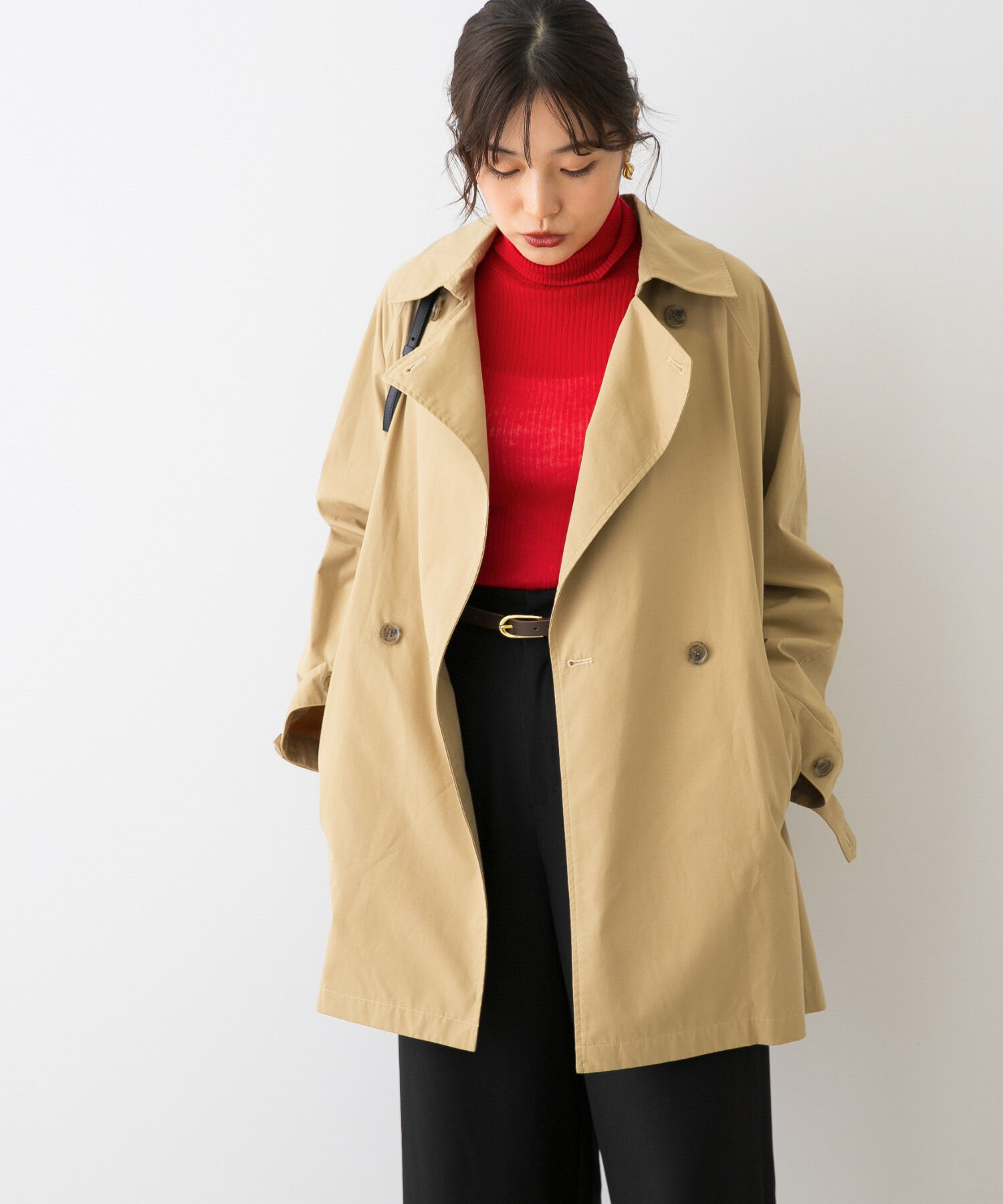 URBAN RESEARCH ROSSO「F by ROSSO　オーバーサイズライトコート」|ノーカラーコート|