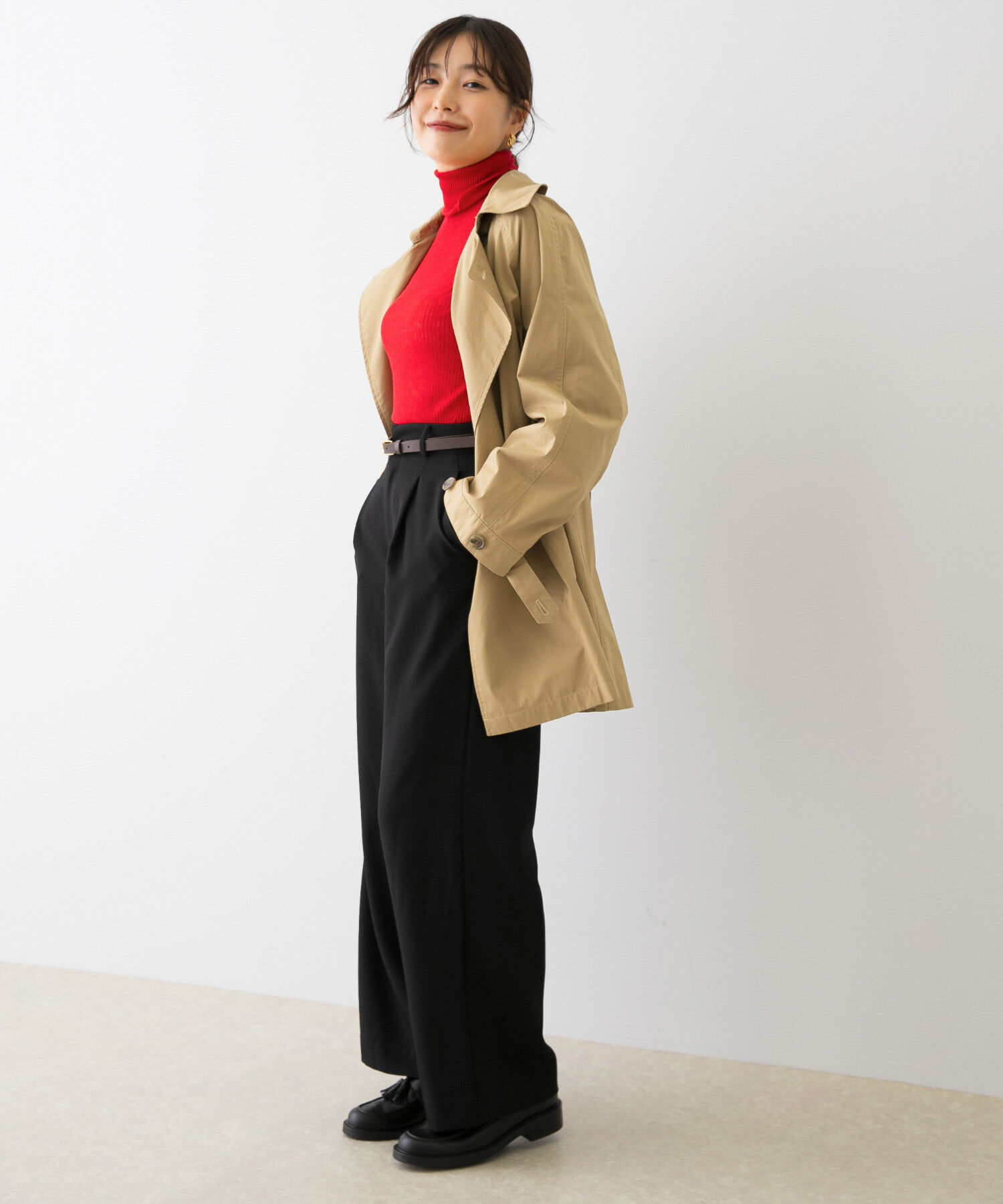 URBAN RESEARCH ROSSO「F by ROSSO　オーバーサイズライトコート」|ノーカラーコート|