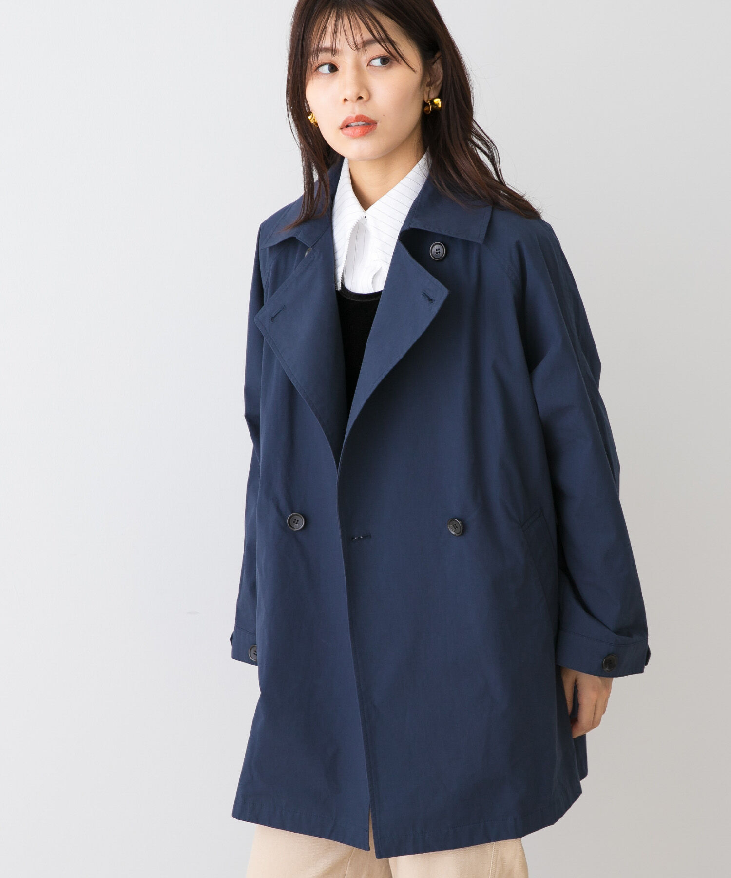 URBAN RESEARCH ROSSO「F by ROSSO　オーバーサイズライトコート」|ノーカラーコート|