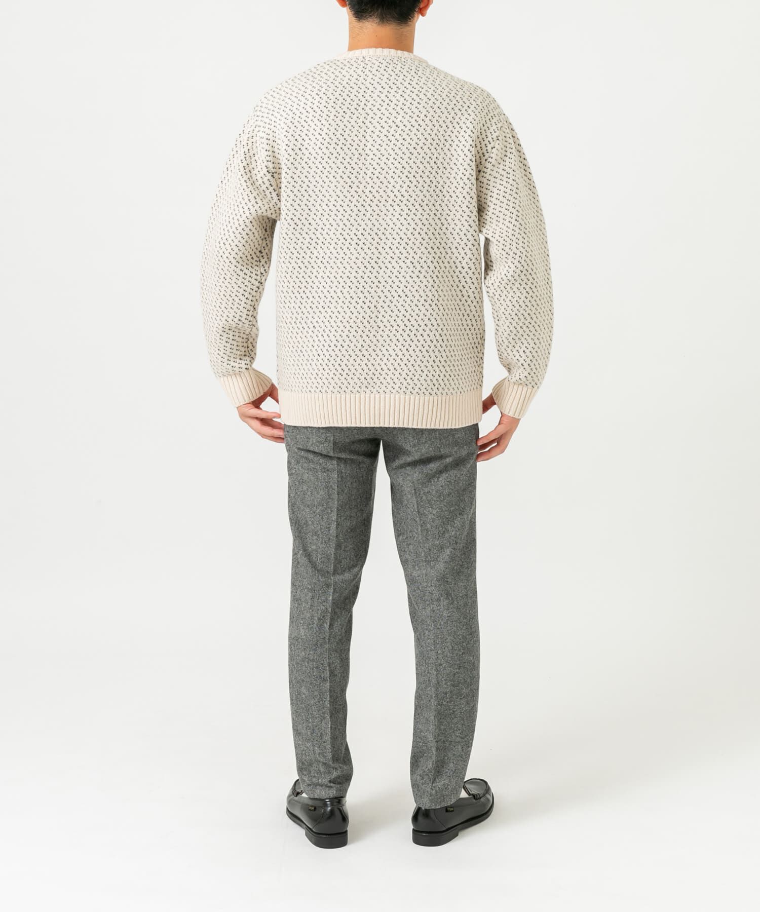 URBAN RESEARCH ROSSO「『XLサイズあり』バーズアイ柄ヘンリーネックニット」|ニット・セーター|