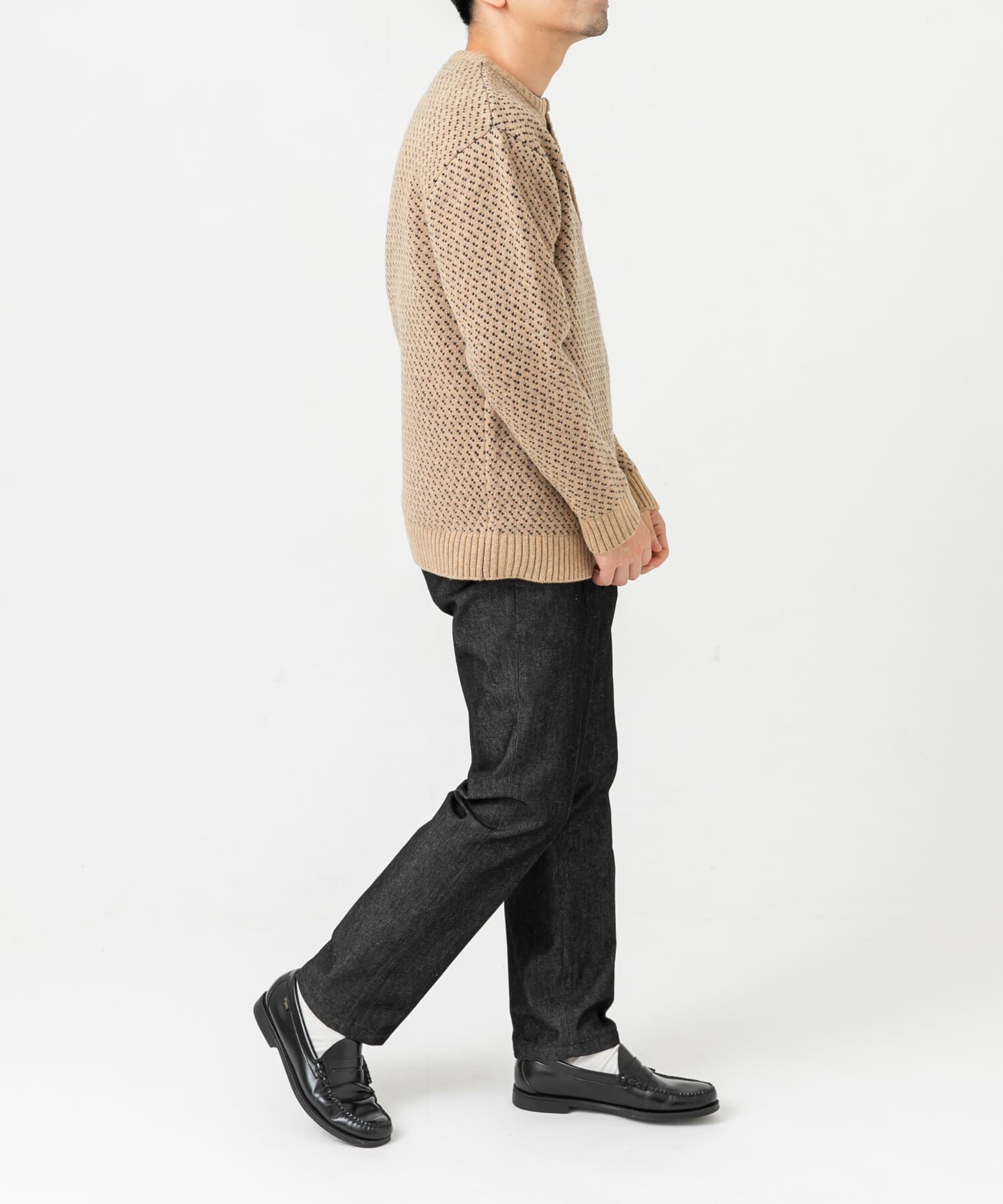 URBAN RESEARCH ROSSO「『XLサイズあり』バーズアイ柄ヘンリーネックニット」|ニット・セーター|