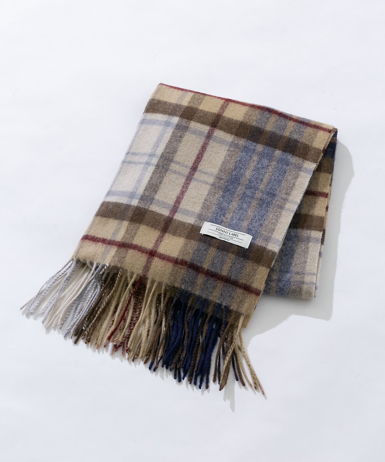 Sonny Label 「ウールカシミヤチェックワイドマフラー」|マフラー|ベージュ系その他