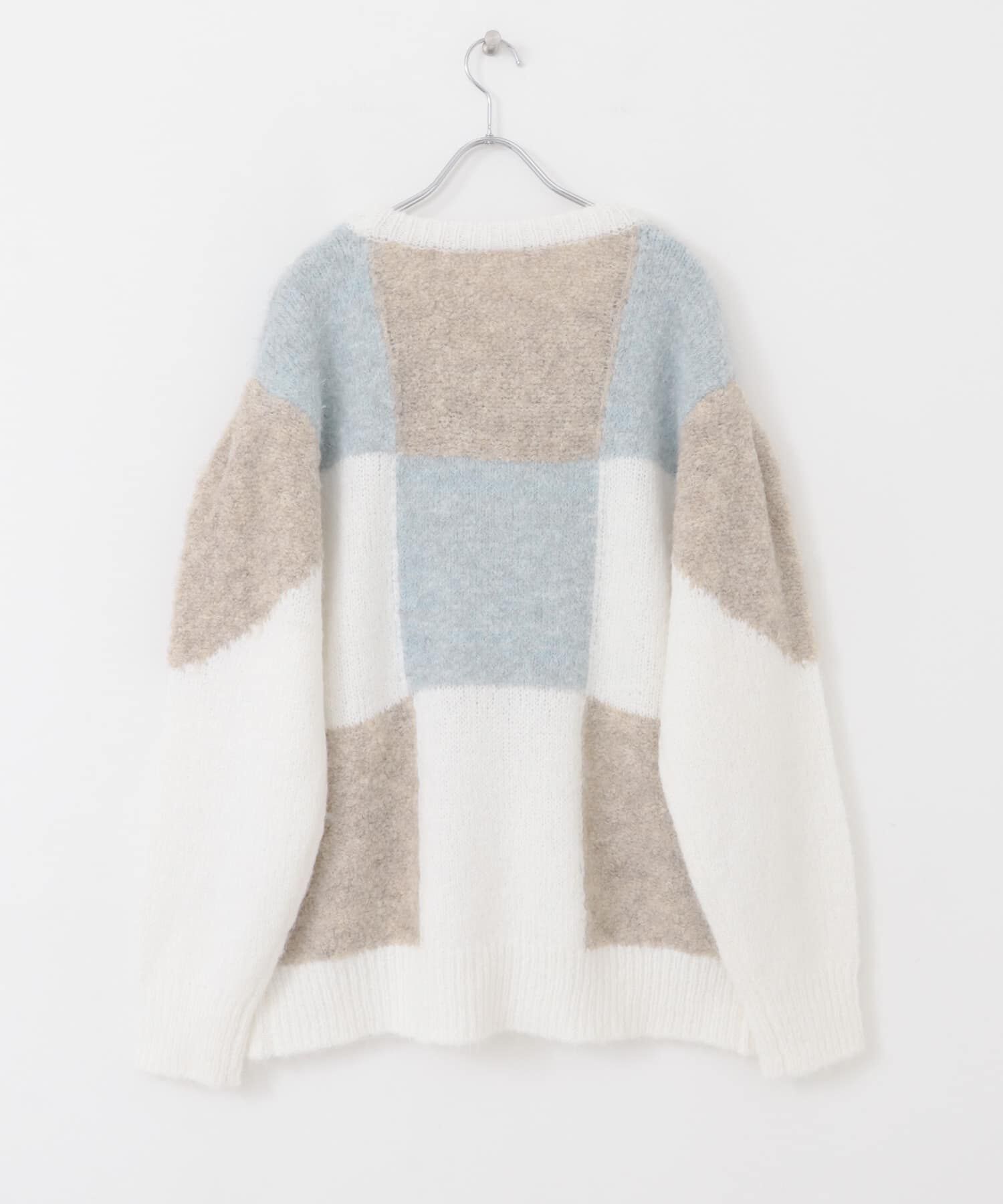  「ブロックチェックニット」|ニット・セーター|