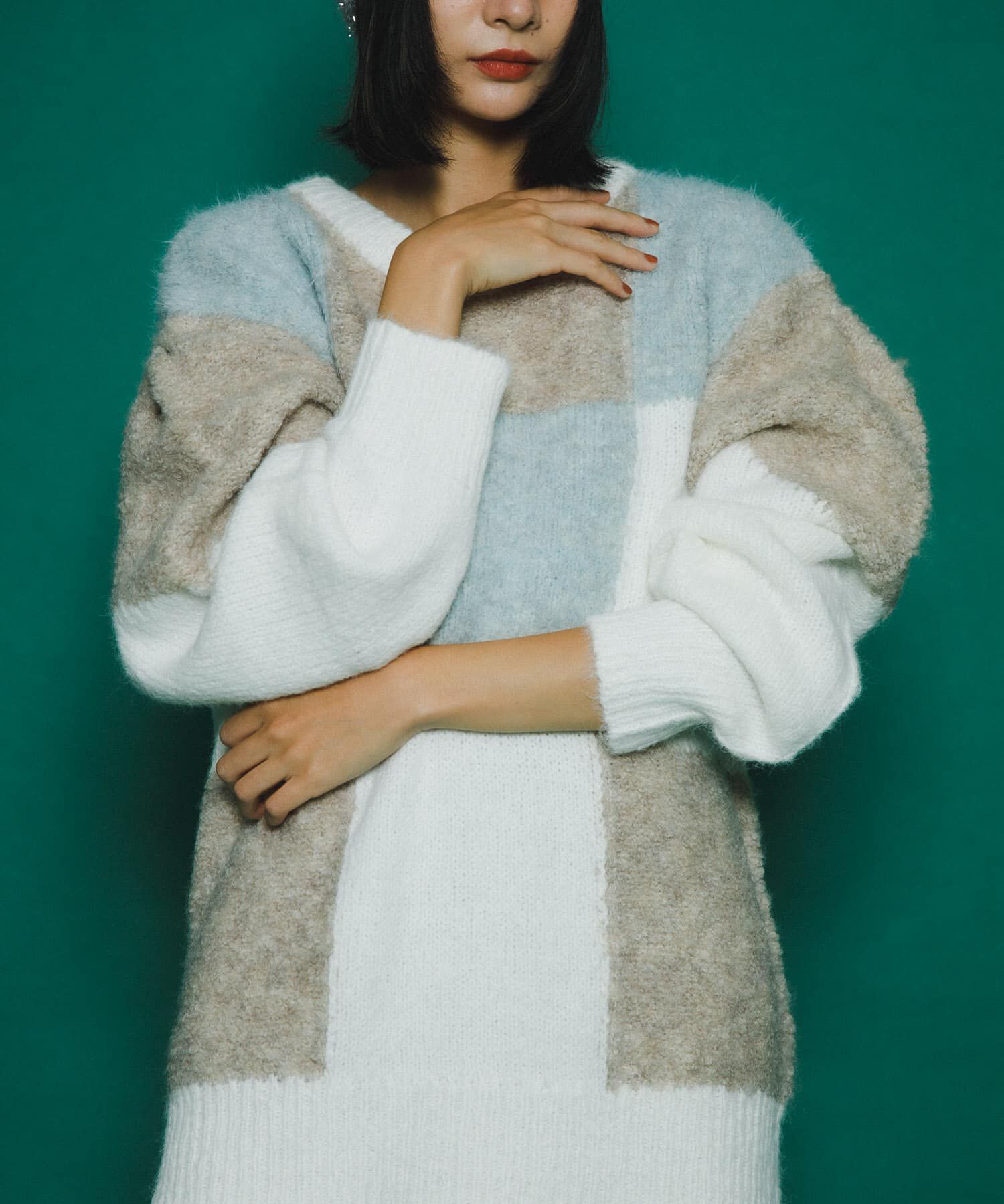  「ブロックチェックニット」|ニット・セーター|