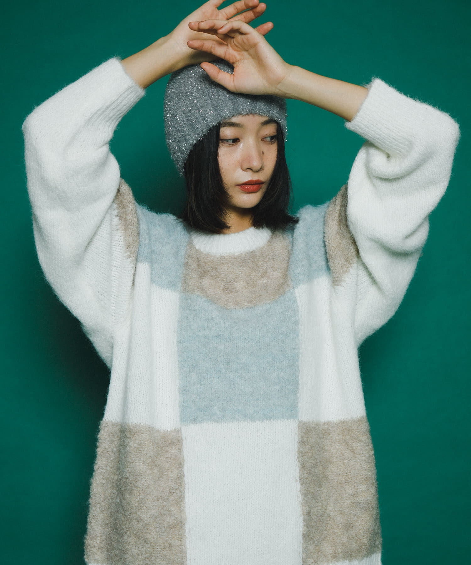  「ブロックチェックニット」|ニット・セーター|