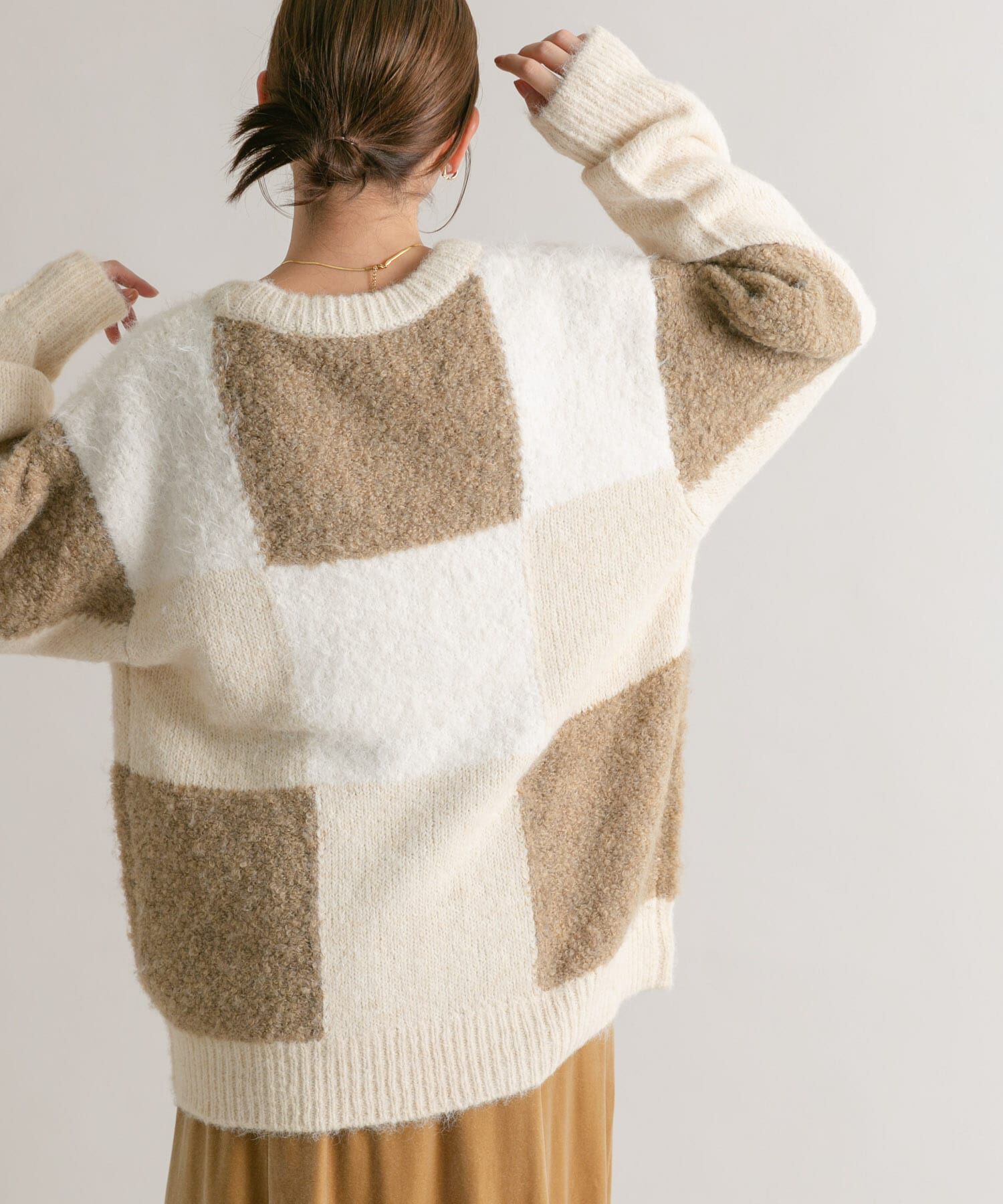  「ブロックチェックニット」|ニット・セーター|