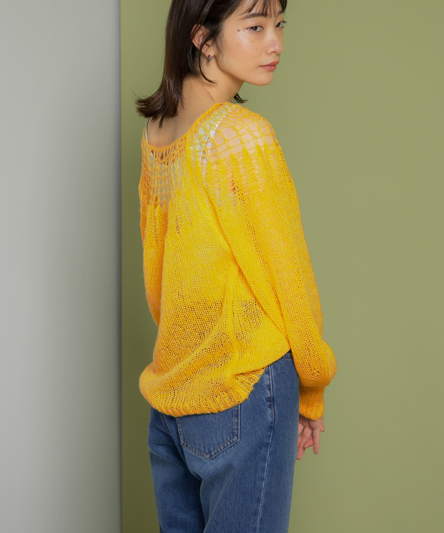  「メッシュネックニット」|ニット・セーター|