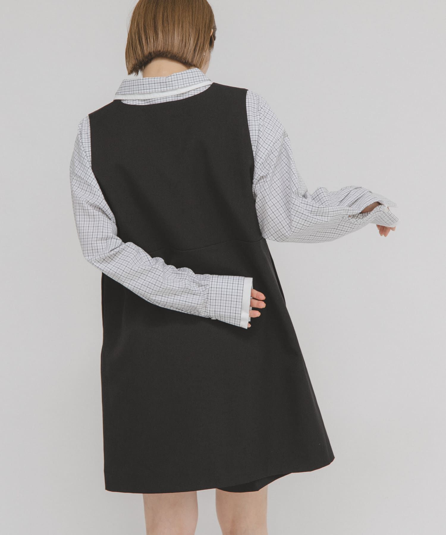  「Aラインミニジャンパースカート」|ワンピース|