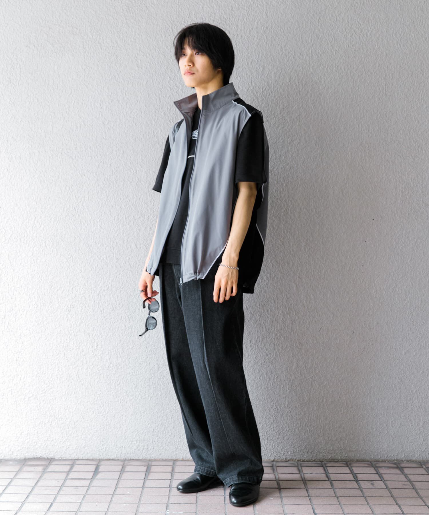 SENSE OF PLACE by URBAN RESEARCH「『セットアップ対応』 ブロックドトラックベスト」|ノーカラーコート|