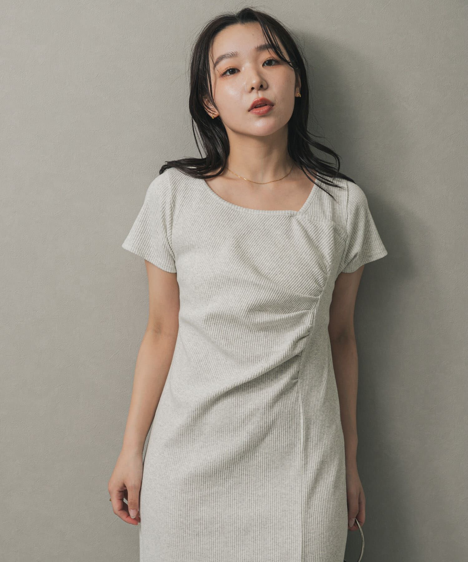 SENSE OF PLACE by URBAN RESEARCH「アシメネックリブワンピース」|ワンピース|