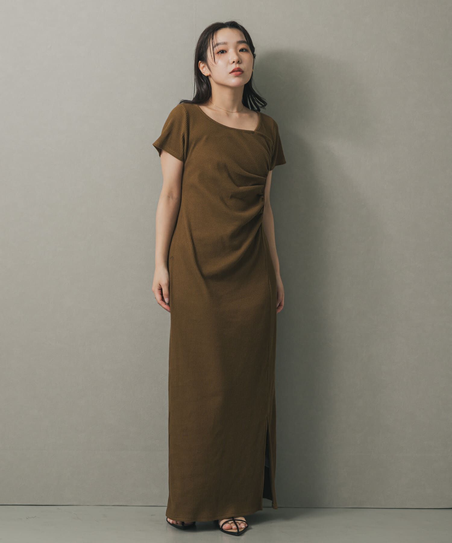 SENSE OF PLACE by URBAN RESEARCH「アシメネックリブワンピース」|ワンピース|