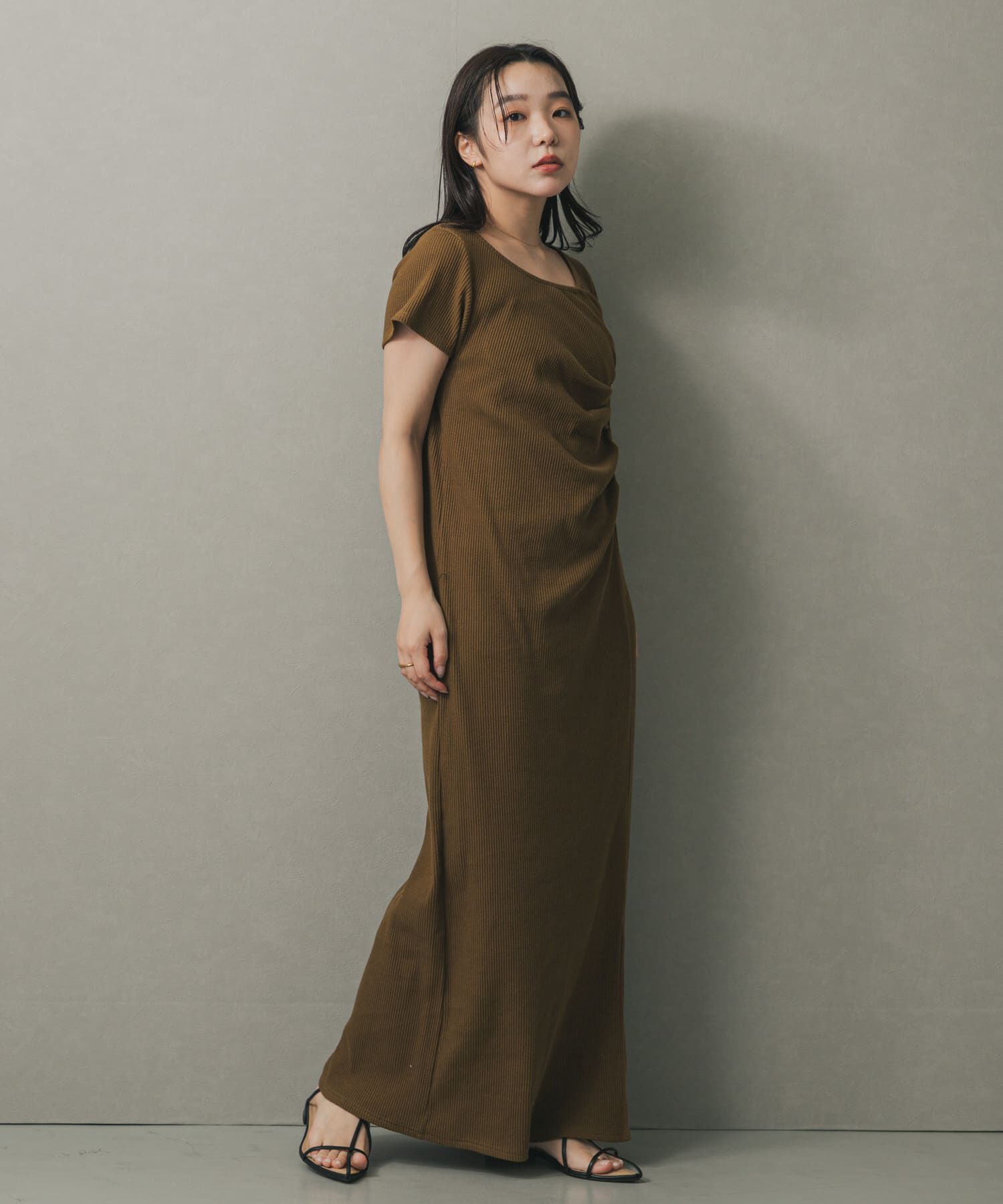 SENSE OF PLACE by URBAN RESEARCH「アシメネックリブワンピース」|ワンピース|