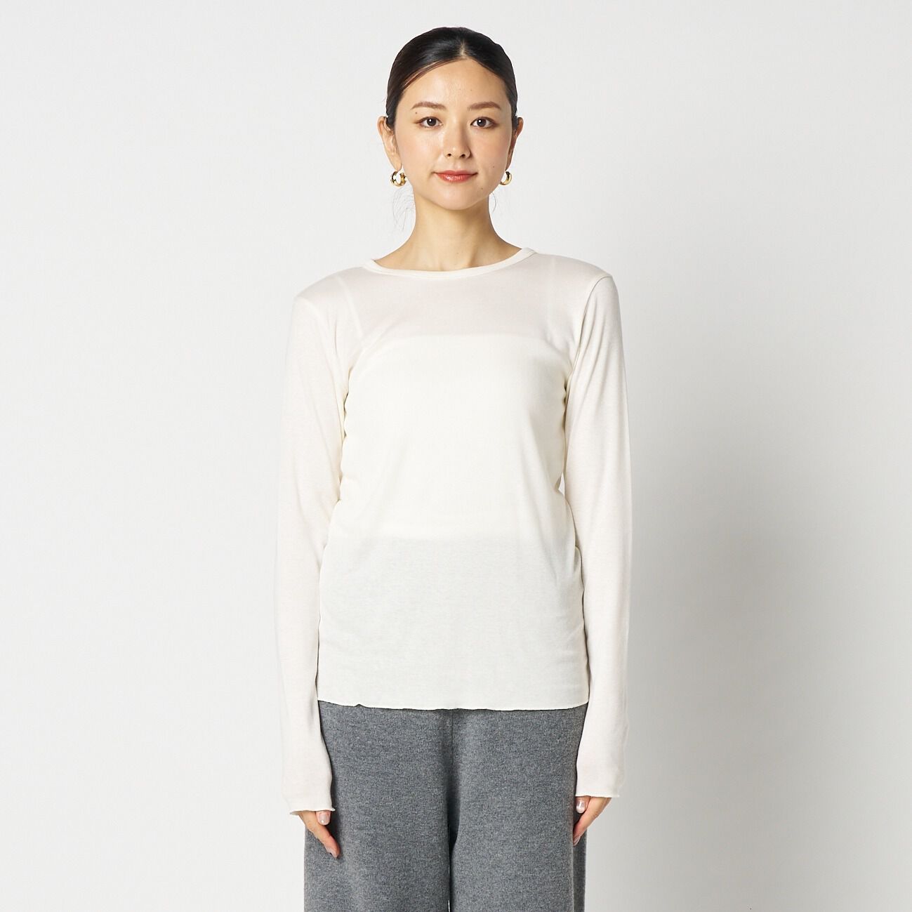 HELIOPOLE「HELIOPOLE 【smooth skin series】CASHCOTTON CREW」|Tシャツ・カットソー|