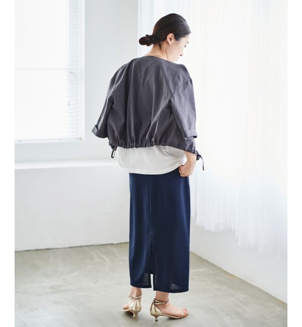  「《手洗い可能》リネンライクライトブルゾン」|ブルゾン・スタジャン|