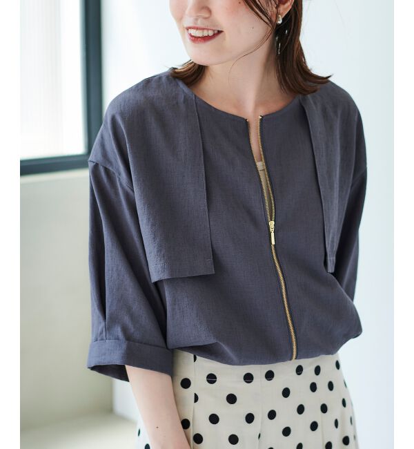  「《手洗い可能》リネンライクライトブルゾン」|ブルゾン・スタジャン|