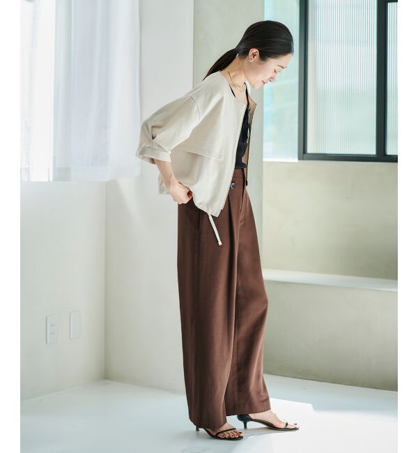  「《手洗い可能》リネンライクライトブルゾン」|ブルゾン・スタジャン|