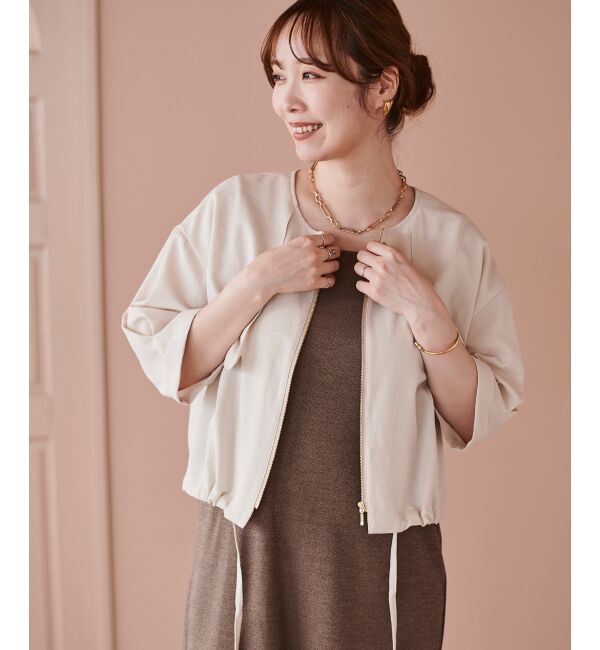  「《手洗い可能》リネンライクライトブルゾン」|ブルゾン・スタジャン|