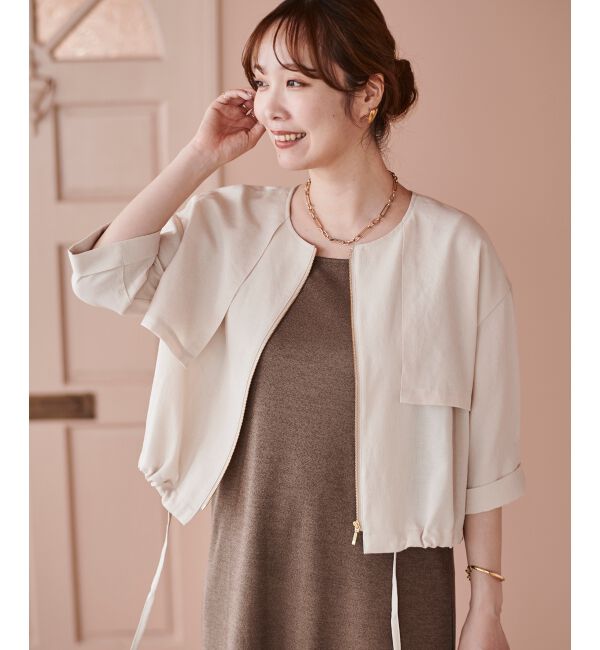  「《手洗い可能》リネンライクライトブルゾン」|ブルゾン・スタジャン|