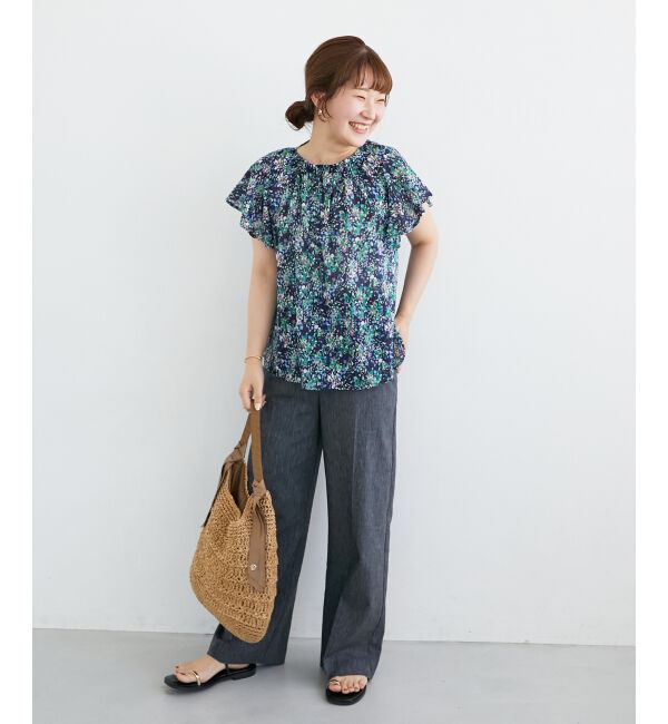  「グログランテープ柄編みペーパーバッグ」|かごバッグ|