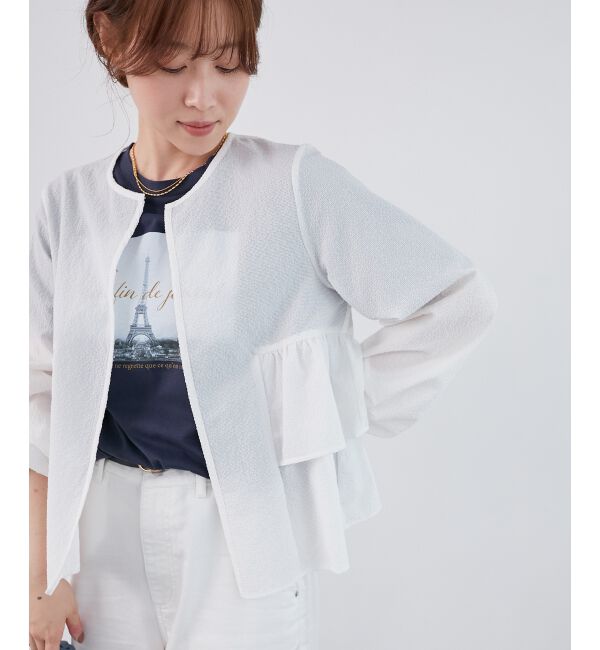  「《大人気マストアイテム！》カラミタンブラーフリルブルゾン」|ブルゾン・スタジャン|