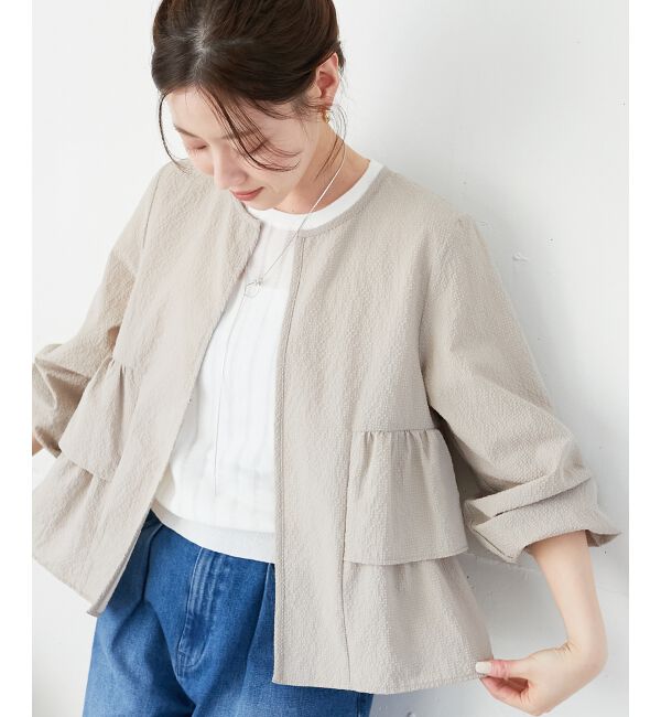  「《大人気マストアイテム！》カラミタンブラーフリルブルゾン」|ブルゾン・スタジャン|