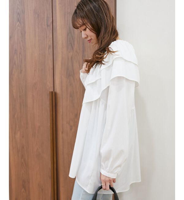 MAJESTICLEGON「ビッグフリルカラーチュニックブラウス」|シャツ・ブラウス|