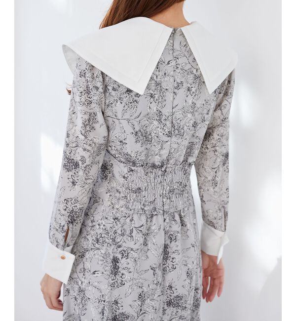 MAJESTICLEGON「ビッグカラー花柄ワンピース」|ワンピース|