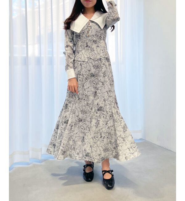 MAJESTICLEGON「ビッグカラー花柄ワンピース」|ワンピース|