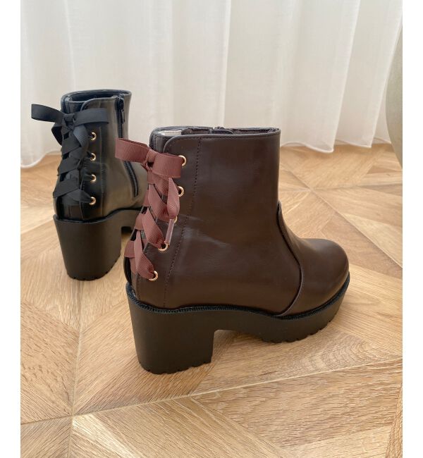 MAJESTICLEGON「バックレースアップブーツ」|ショートブーツ|