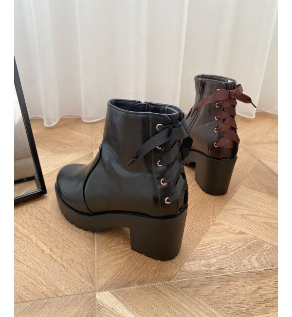 MAJESTICLEGON「バックレースアップブーツ」|ショートブーツ|