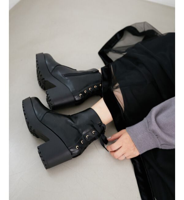 MAJESTICLEGON「バックレースアップブーツ」|ショートブーツ|