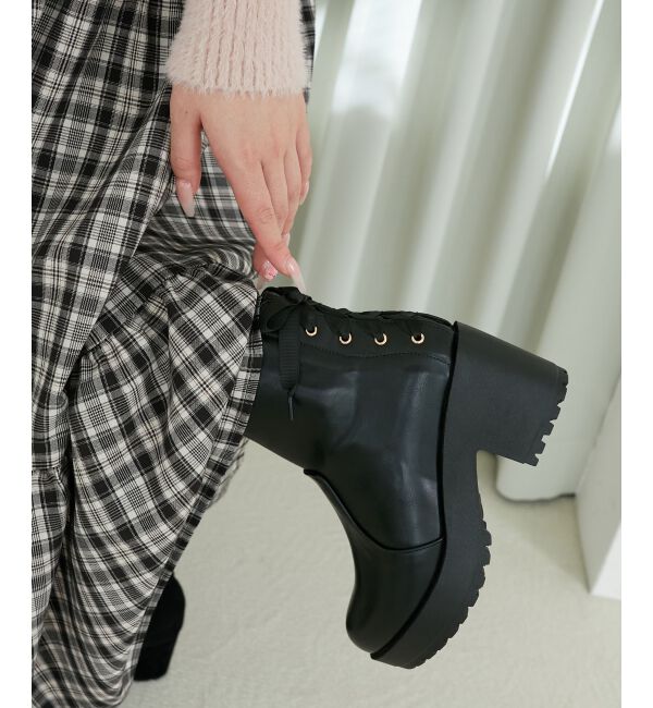 MAJESTICLEGON「バックレースアップブーツ」|ショートブーツ|