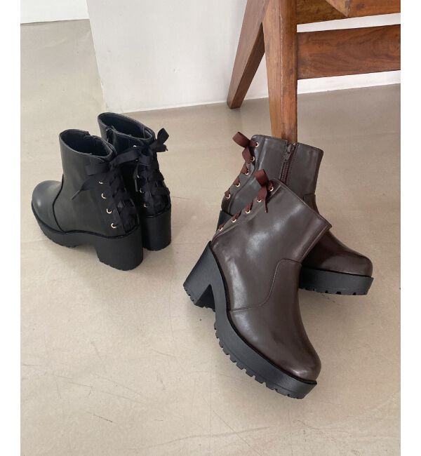 MAJESTICLEGON「バックレースアップブーツ」|ショートブーツ|